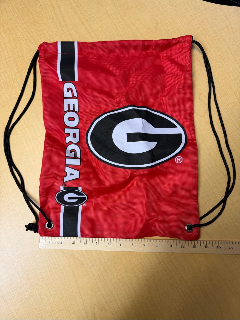 Georgia Bulldogs Red Drawstring Bag
